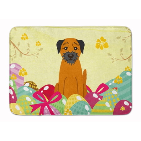 Easter Eggs Border Terrier Machine Washable Memory Foam Mat