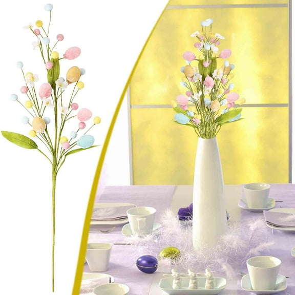 Easter Eggs Branches Decoration, Pretty Colorful Eggs Branches Cutting, Artificial Flower Pot Table Decoration, DIY Flower Arrangement for Home Office Table Centerpiece, Large Branches Supplies,50cm