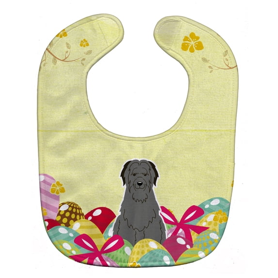 Easter Eggs Briard Black Baby Bib