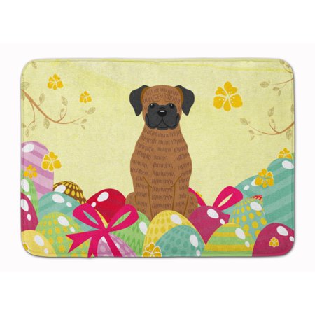 Easter Eggs Brindle Boxer Machine Washable Memory Foam Mat
