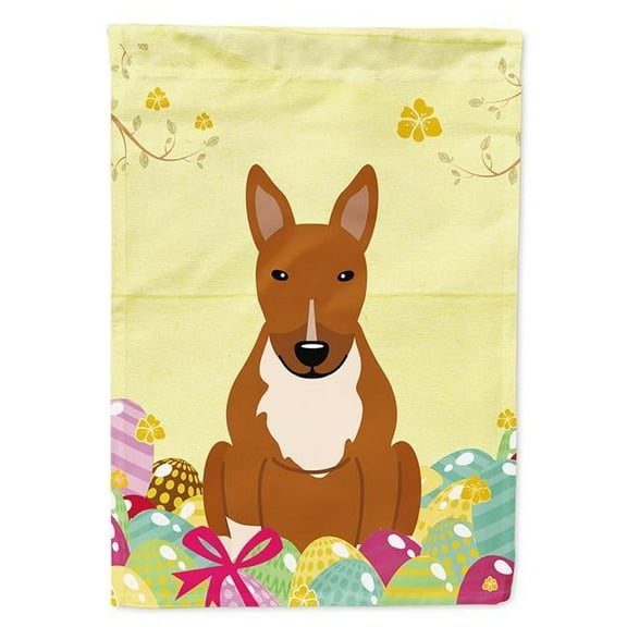 Easter Eggs Bull Terrier Red Flag Canvas House Size