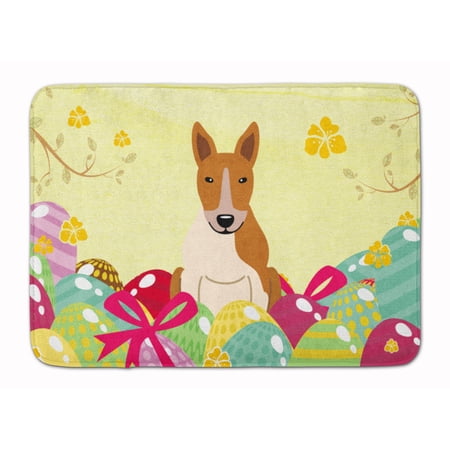 Easter Eggs Bull Terrier Red White Machine Washable Memory Foam Mat