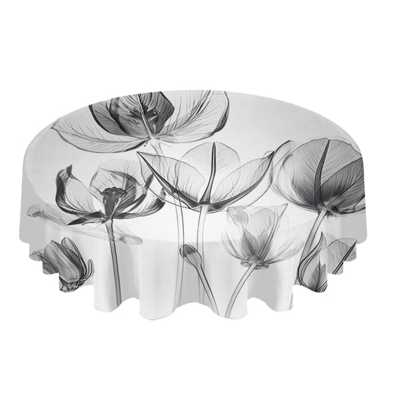 Spring Plant Wild Flower Butterfly Round Table Cloth Waterproof Wedding Holiday Tablecloth Coffee Table Decor Table Cover