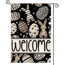 Easter Eggs Bunny Garden Flag 12x18 Inch Double Sided Outside, Welcome Holiday Yard Outdoor Flag
