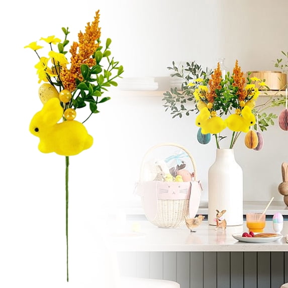 Easter Eggs Bunny Spray Vines, Pastel Easter Eggs Lavender Rabbit Fake Flowers Stems Easter Decorations for Spring Easter Party Home Floral Arrangement, Twig Branches for Vase Table Centerpieces, H