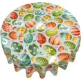 thumbnail image 1 of Easter Eggs Bunny Tablecloth Round Table Cover Washable for Kitchen Dining Picnic Party Holiday Decor 60 Inch, 1 of 6