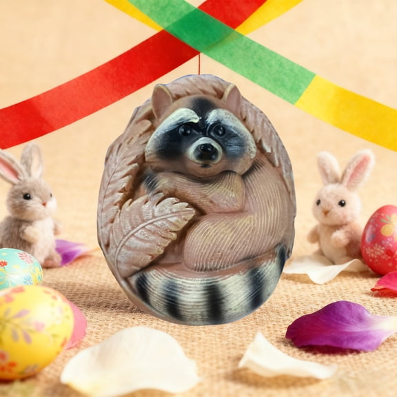 Easter Eggs, Carved Resin Animal Easter Gifts, 3D Floral Pattern Decorative Eggs for Festive Surroundings, Brown