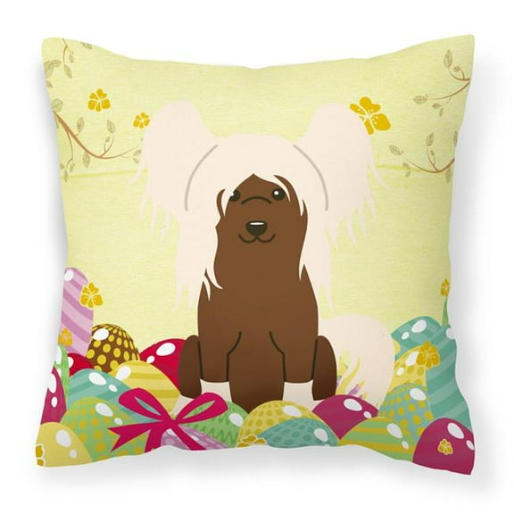 Easter Eggs Chinese Crested Cream Fabric Decorative Pillow
