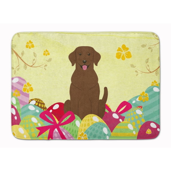 Easter Eggs Chocolate Labrador Machine Washable Memory Foam Mat