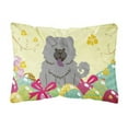thumbnail image 1 of Easter Eggs Chow Chow Blue Canvas Fabric Decorative Pillow, 1 of 1