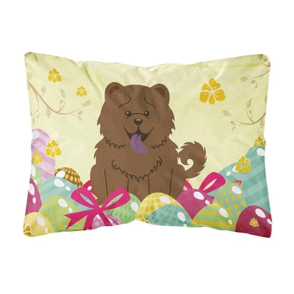 Easter Eggs Chow Chow Chocolate Canvas Fabric Decorative Pillow