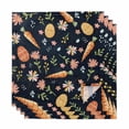 thumbnail image 1 of Easter Eggs Cloth Napkins, Carrots Spring Daisy Botanical Rustic Dark Blue Washable and Reusable Dinner Napkins Set of 4, Table Napkin for Kitchen Party Birthday Wedding Hotel Housewarming 20"x20", 1 of 9