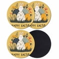 thumbnail image 1 of Easter Eggs Coasters Set of 4, Absorbent Coasters for Drinks, Rabbit Spring Botanical Wildflowers Bunny Orange Coaster for Desk Coffee Table Protection, Home Decor House Warming Gifts 4", 1 of 8