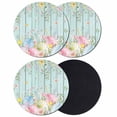thumbnail image 1 of Easter Eggs Coasters Set of 4, Absorbent Coasters for Drinks, Spring Daisy Eucalyptus Leaves Teal Wooden Coaster for Desk Coffee Table Protection, Home Decor House Warming Gifts 4", 1 of 8