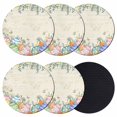 thumbnail image 1 of Easter Eggs Coasters Set of 6, Absorbent Coasters for Drinks, Farmhouse Spring Botanicals Plants Butterfly Coaster for Desk Coffee Table Protection, Home Decor House Warming Gifts 4", 1 of 8