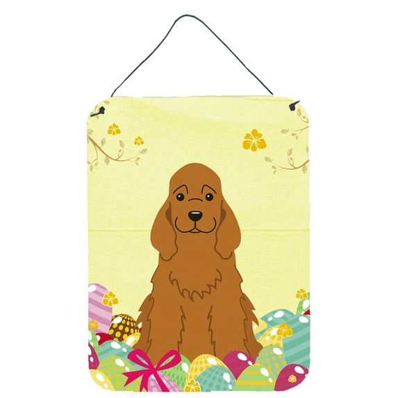 Easter Eggs Cocker Spaniel Red Wall or Door Hanging Prints