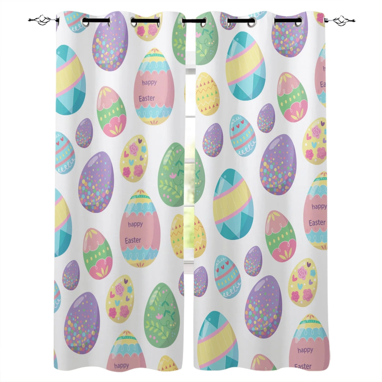 Easter Eggs Colored Love Decoration Home Curtains Household Goods