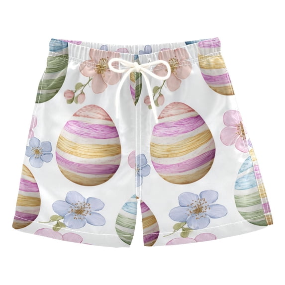 Easter Eggs Colorful Petals Swim Trunks Board Shorts Beach Pants Bathing Bottoms M