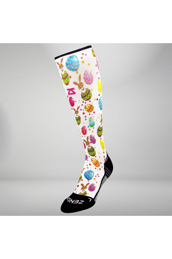 Easter Eggs Compression Socks (Knee-High) M / White