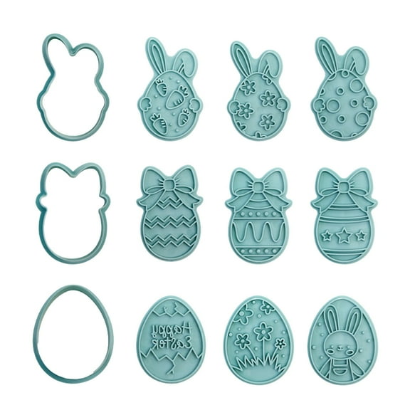 Easter Eggs Cookies Cutter Set Of 12 Create Delightful Easter Treats With Bunny Eggs Designs Food Safe Plastic Easy To Use For Baking Kids And Adults