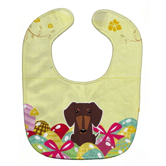 Easter Eggs Dachshund Chocolate Baby Bib
