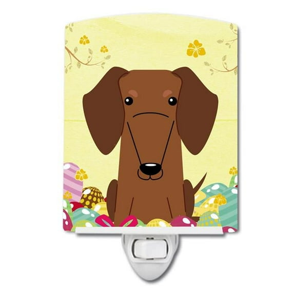 Easter Eggs Dachshund Red & Brown Ceramic Night Light