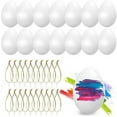 thumbnail image 1 of Easter Eggs Decoration, 24X Hanging Plastic Eggs With Rope, White Easter Diy Painting For Decoration And Gifts, Size: 6Cm, 1 of 8