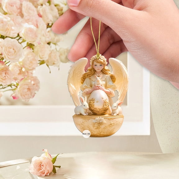 Easter Eggs Decoration Easter Angel Acrylic Pendant