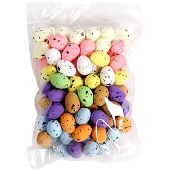 Easter Eggs Decorations 100 Pcs Random Color Speckled Easter Eggs Plastic Chicken Eggs Vase Filler For Home DIY Spring Displays Table Centerpieces Party Favors