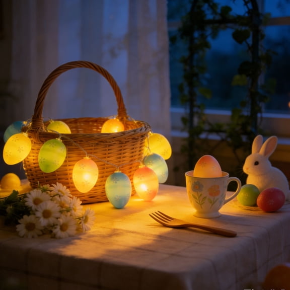 Easter Eggs Decorations Easter Eggs Lights LED String Lights Featuring Designs and Colorful Decorative Lights Perfects for Creating A Festive Atmospheres