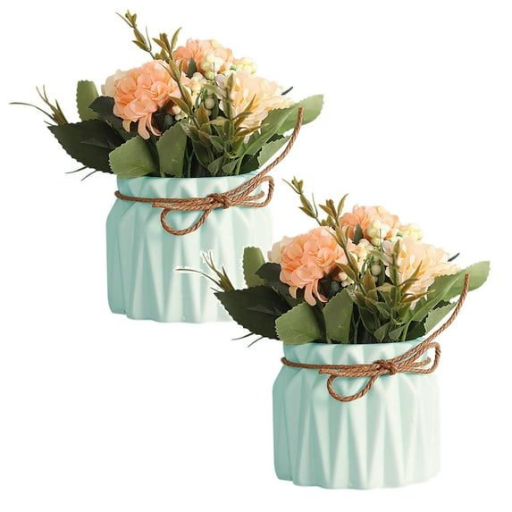 Easter Eggs Decorations,Simulation Tree Green Succulents Plant Pot Flower Grass Desktop Bonsai Decor