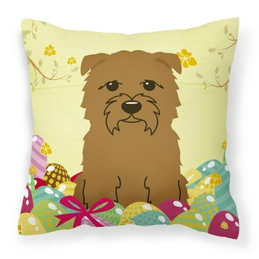 Easter Eggs Design Dog Art Fabric Decorative Pillow