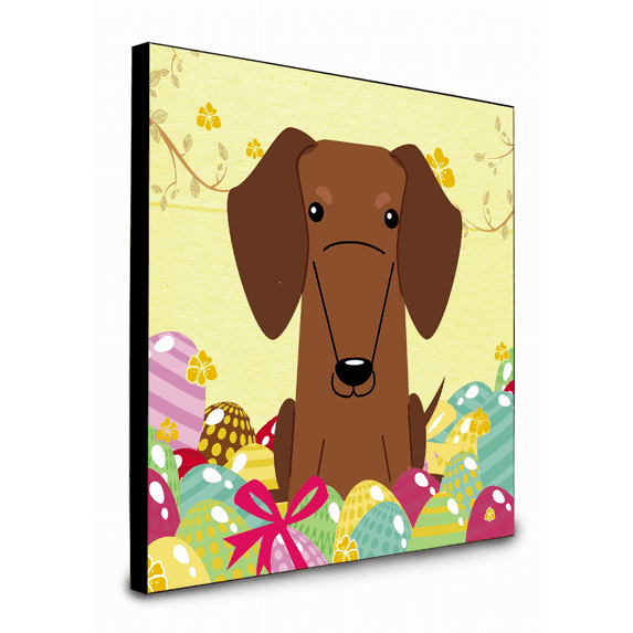 Caroline's Treasures Easter Eggs Dachshund Red Brown Artwork Panel Wall-Decor, Multicolor