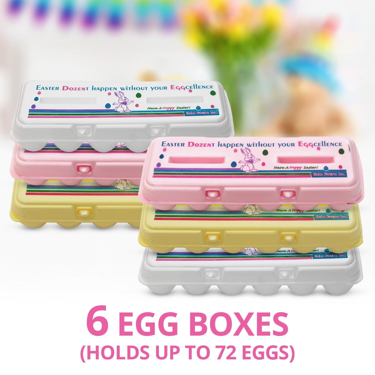 6-Piece Easter Tin Candy Box Set - Fillable Easter Egg Bunny Tins For Party Favors, Egg Hunt & Holiday Decor