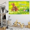 thumbnail image 1 of Easter Eggs- Easter Banner Holiday Decorations Egg Bunny Flag Background Cloth Holiday Party Photo Background, 1 of 1