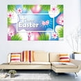 thumbnail image 1 of Easter Eggs- Easter Banner Holiday Decorations Egg Bunny Flag Background Cloth Holiday Party Photo Background, 1 of 1