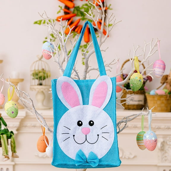 Large Canvas Tote Bag Handles, Tote Bags Cartoon Easter Decorations Easter Cartoon Bunny Tote Bag Easter Tote Bags Large Easter Egg Bunny Printed Canvas Bags with Handles