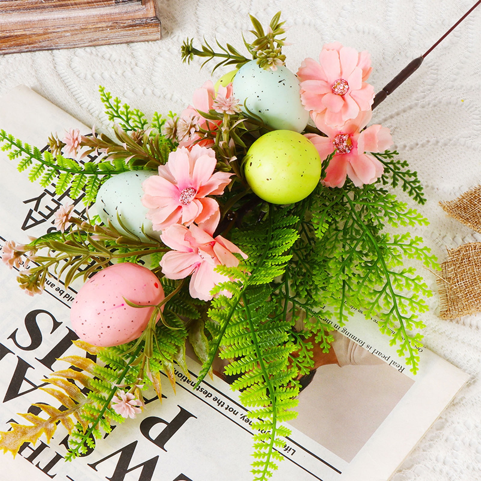 Easter Eggs, Easter Eggs Simulation Green Plant Home Wedding Decoration -  Walmart.com, image size:1600x1600