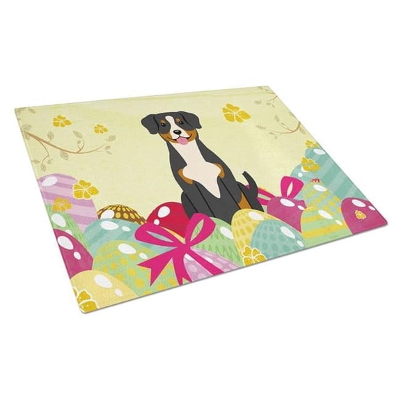 Easter Eggs Entlebucher Glass Cutting Board - Large
