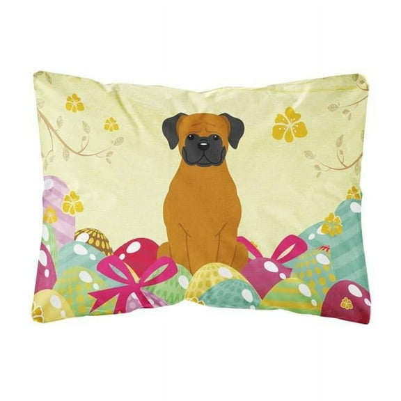 Easter Eggs Fawn Boxer Canvas Fabric Decorative Pillow