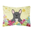 thumbnail image 1 of Easter Eggs French Bulldog Black Canvas Fabric Decorative Pillow, 1 of 1