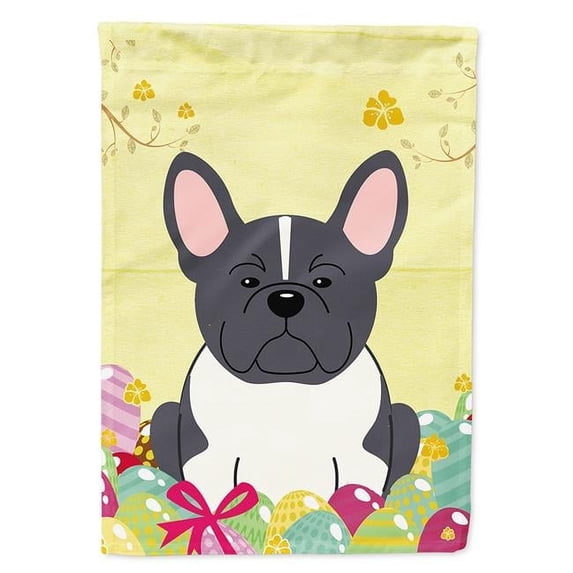 Easter Eggs French Bulldog Black White Garden Size Flag