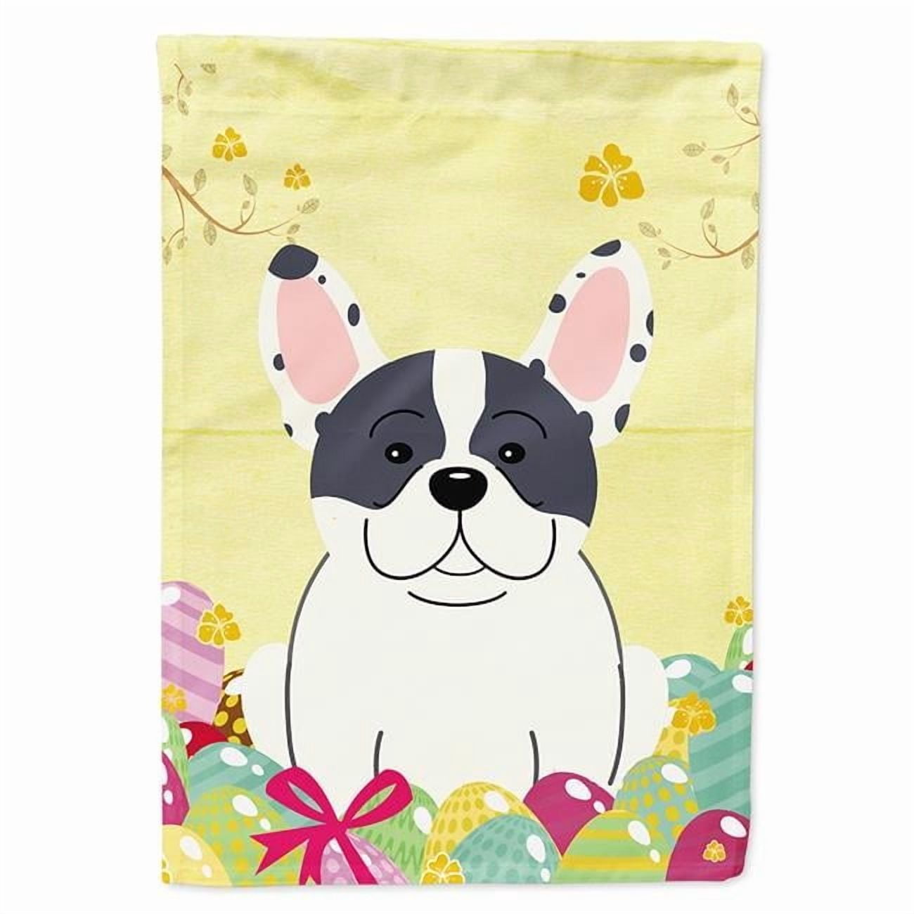 Easter Eggs French Bulldog Piebald Flag Canvas House Size