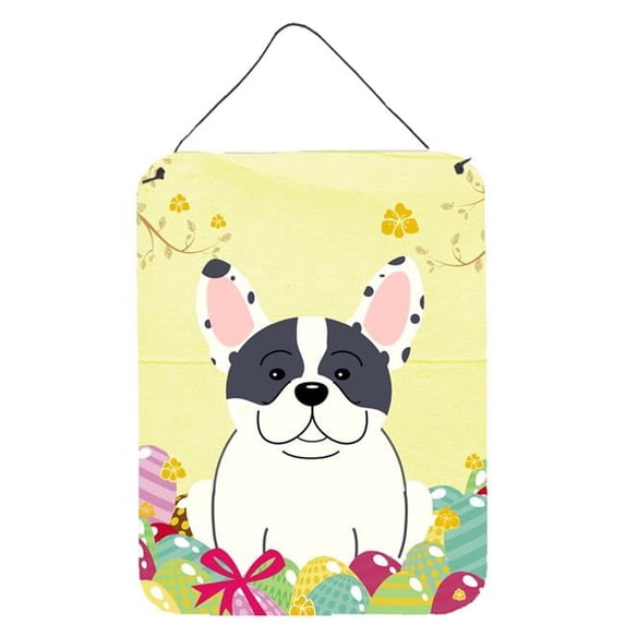 Easter Eggs French Bulldog Piebald Wall or Door Hanging Prints