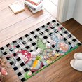 Easter Eggs Gnomes Pink Buffalo Black Indoor Doormat NonSlip Front