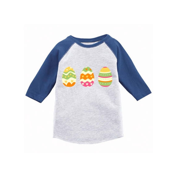 Easter Eggs Graphic T-Shirt for Kids 2T 4T 5T 3 Year Old Easter Toddler Raglan Shirts Celebration Outfit for Boys Girls