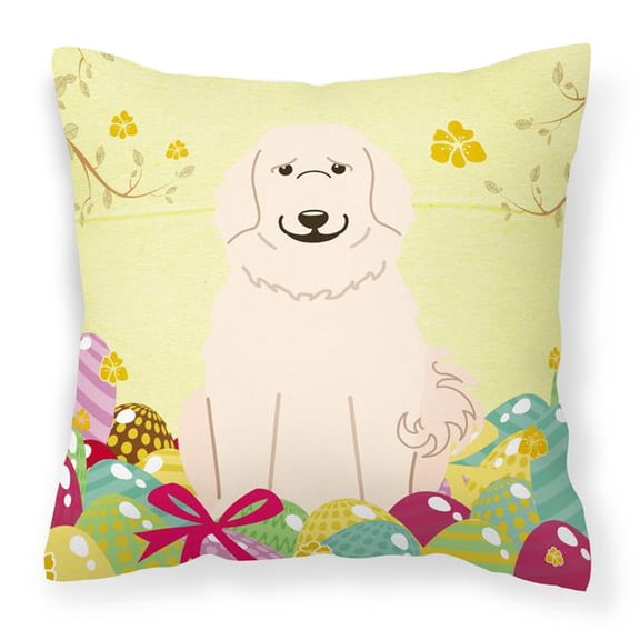 Easter Eggs Great Pyrenese Fabric Decorative Pillow