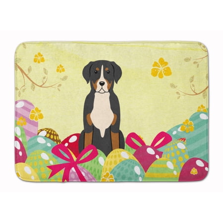 Easter Eggs Greater Swiss Mountain Dog Machine Washable Memory Foam Mat