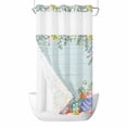 thumbnail image 1 of Easter Eggs No Hooks Shower Curtain with Snap-in Liner Spring Colored Eggs Floral Leaf Teal Wood Grain Shower Curtains for Bathroom, Waterproof, Easy Install, Washable 36"x72", 1 of 9