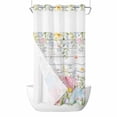 thumbnail image 1 of Easter Eggs No Hooks Shower Curtain with Snap-in Liner Spring Colorful Eggs Floral Leaf White Wood Grain Shower Curtains for Bathroom, Waterproof, Easy Install, Washable 54"x78", 1 of 9